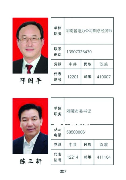 湘潭市人大常委會(huì)官網(wǎng)公開的湖南省委書記徐守盛和湘潭市委書記陳三新的信息。兩人均為湘潭選出的湖南省人大代表，陳三新同時(shí)是湘潭市人大代表。</p><p>