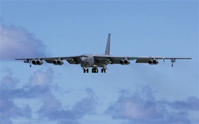 美軍B-52戰(zhàn)略轟炸機(jī)。其為韓三大核保護(hù)傘之一。