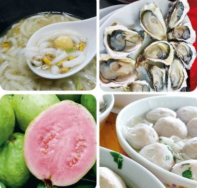 滿街可見新鮮的海鮮、瓜果和手打牛肉丸