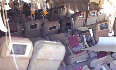 7日，美國舊金山，失事客機內(nèi)景曝光。圖/CFP