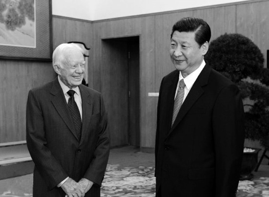 2012年12月13日，中共中央總書記習(xí)近平在中南海會見美國前總統(tǒng)卡特