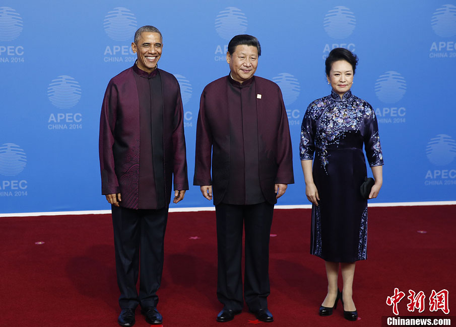圖為習近平夫婦歡迎美國總統(tǒng)奧巴馬。中新社發(fā) 杜洋 攝