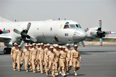 吉布提機場，日本海上自衛(wèi)隊的兩架P-3C飛機抵達，在亞丁灣執(zhí)行反海盜任務(wù)。