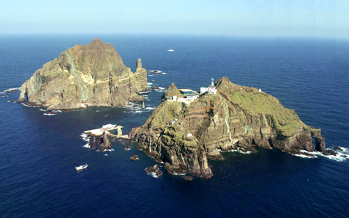 資料圖：日韓爭議島嶼，韓國稱“獨島”，日本稱“竹島”。